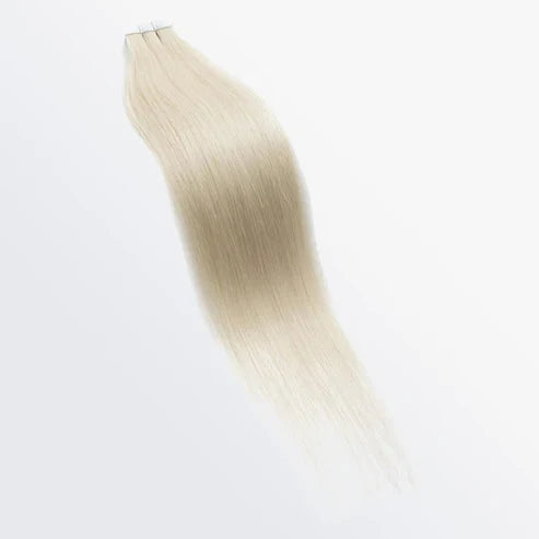 Premium Quality Straight Tape In Remy Hair Extensions #60 White Blonde