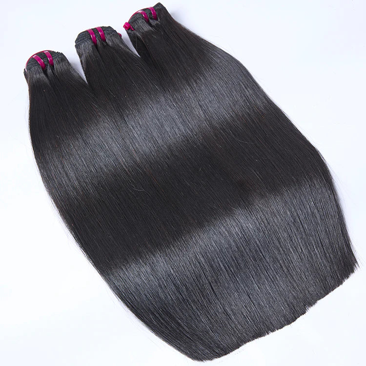 Raw Cambodian Bone Straight Hair Bundles #1B Natural Black