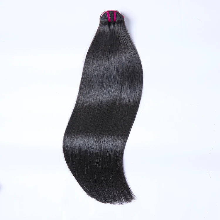 Raw Cambodian Bone Straight Hair Bundles #1B Natural Black