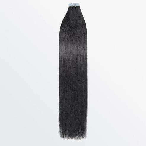 Premium Quality Straight Tape In Remy Hair Extensions #1 Jet Black