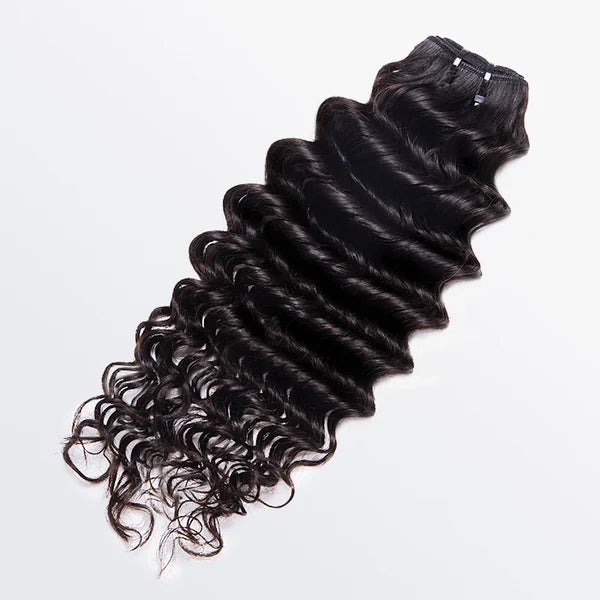 Raw Vietnam Hair Bundles Deep Wavy #1B Natural Black