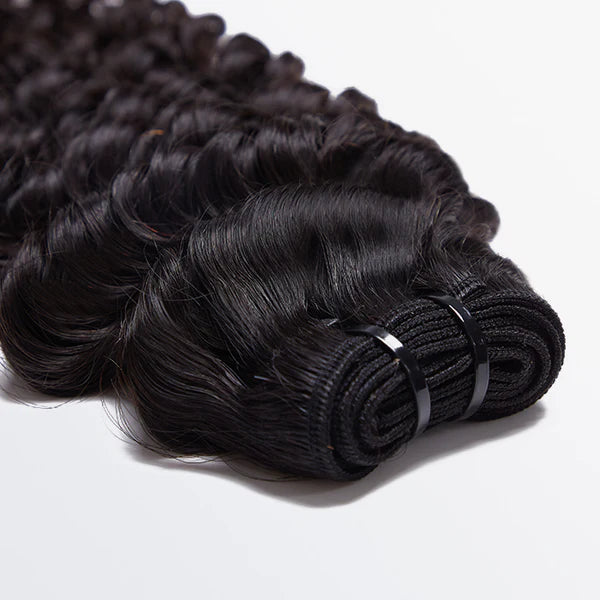 Raw Vietnam Hair Bundles Deep Wavy #1B Natural Black