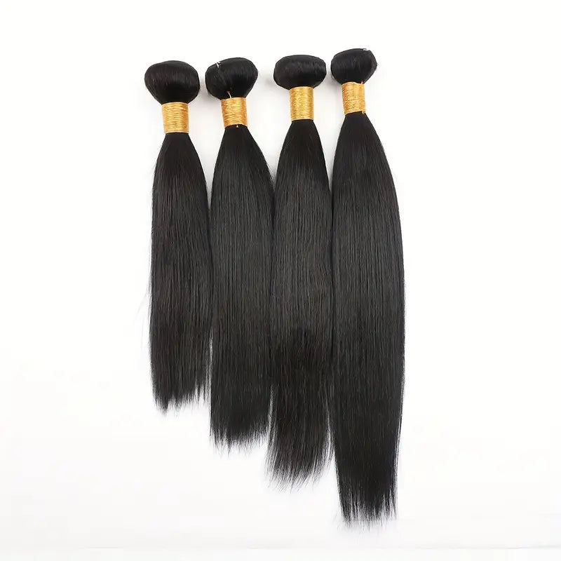 10-36 Inch Straight Virgin Brazilian Hair #1B Natural Black
