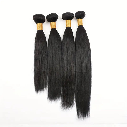 10-36 Inch Straight Virgin Brazilian Hair #1B Natural Black