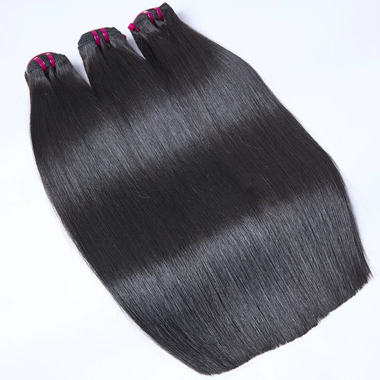Raw Cambodian Bone Straight Hair Bundles #1B Natural Black