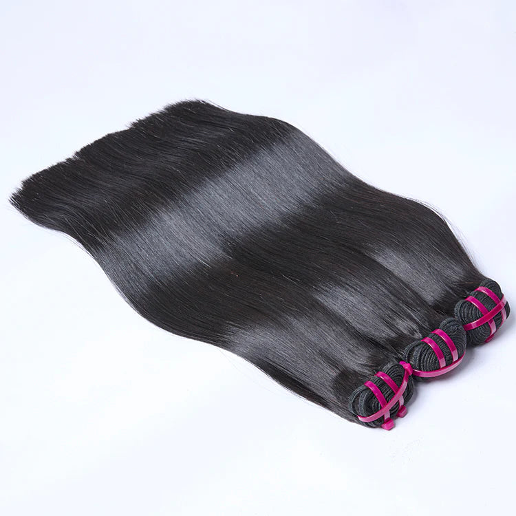 Raw Cambodian Bone Straight Hair Bundles #1B Natural Black